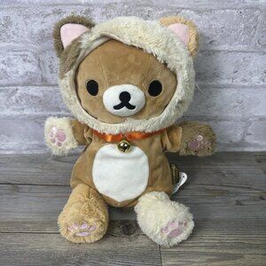 12” Rilakkuma Plush Toy Puppet Japan limited Kigurumi cat Lucky cat San X  2015